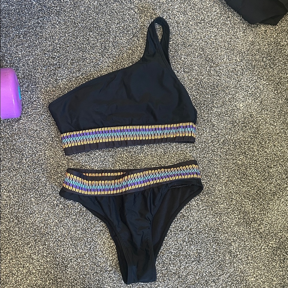 SHEIN Black Bikini with Vibrant Trim